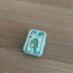 Miniso Dinosaur Cute Kawaii Nail Clipper Set Box Light Blue Green